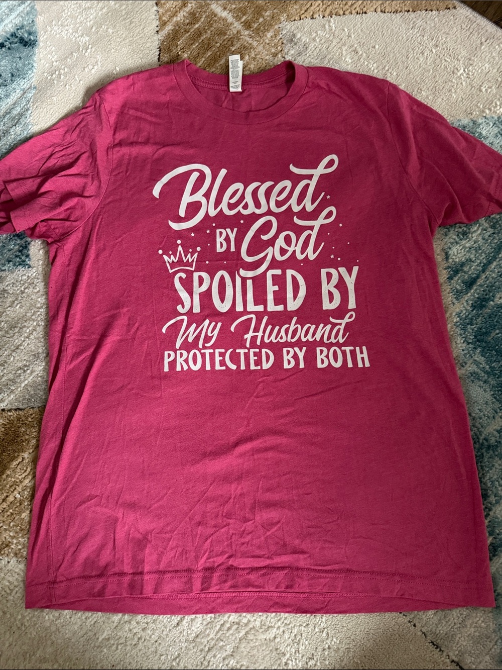 Blessed by God Pink Graphic Women’s Tee